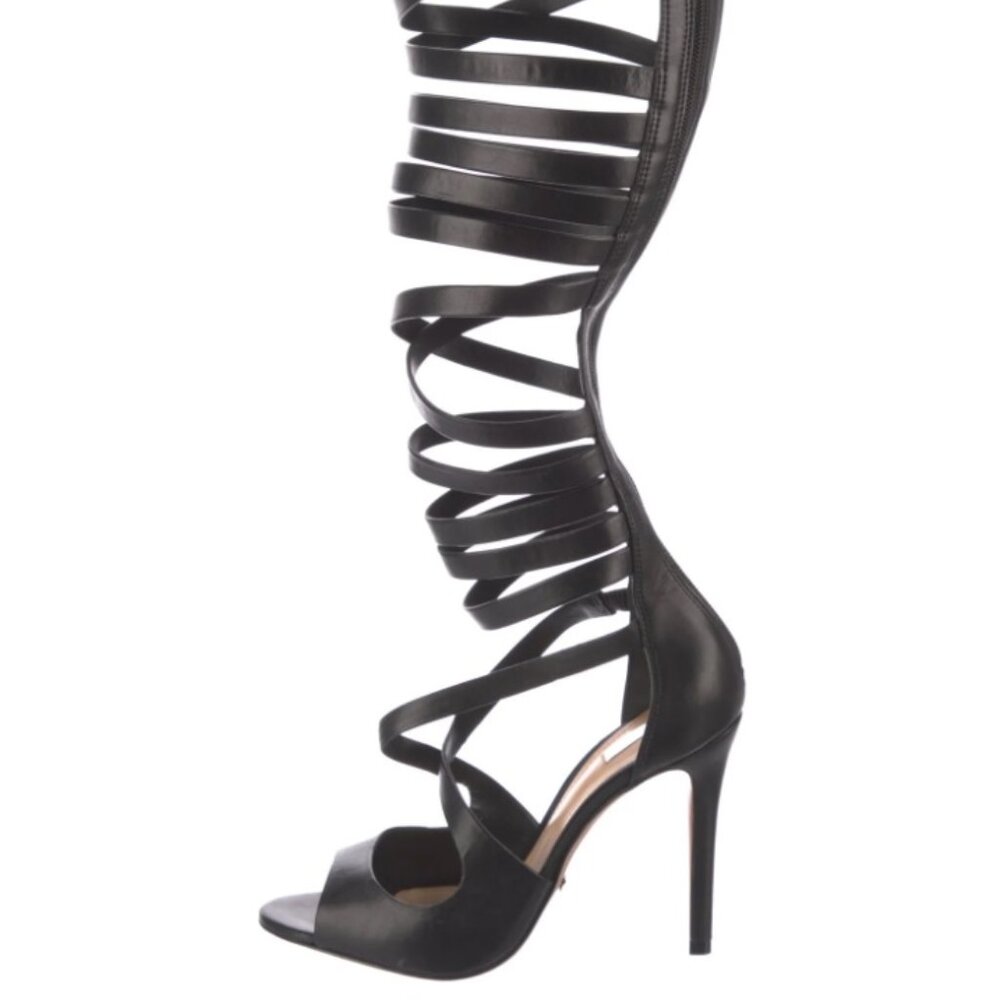Schutz Elegant Black Strappy Heels Size 7